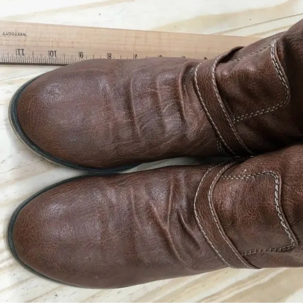 Breckelles Cognac Brown Over-The-Knee Riding Boots